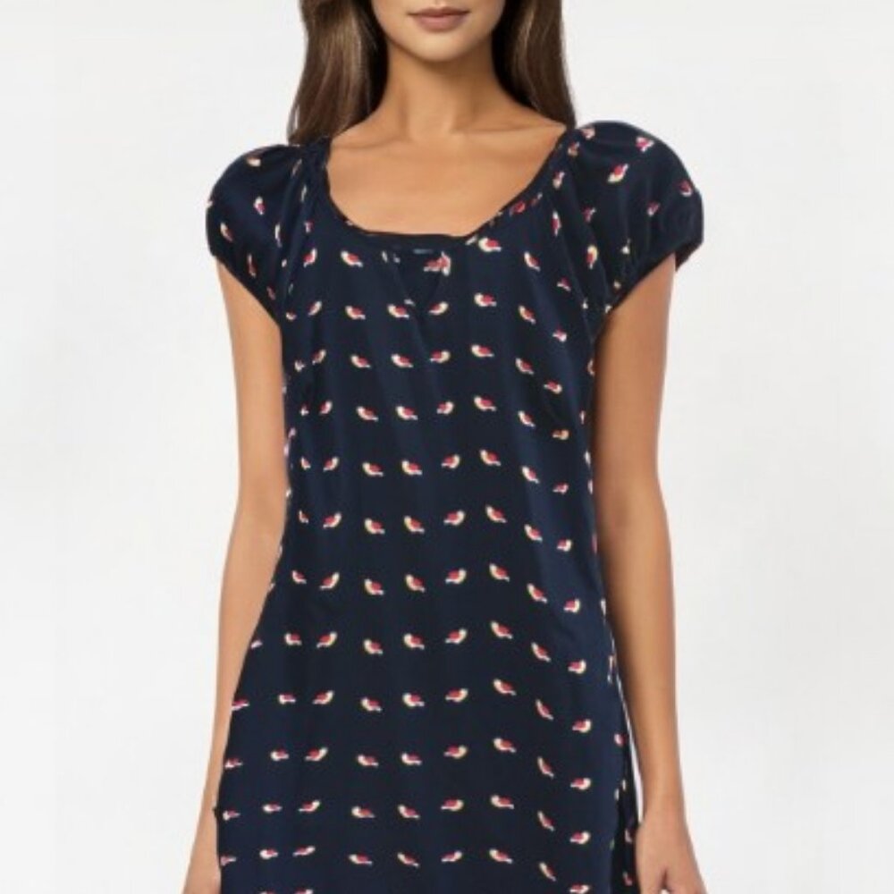 Francesca's Aina Be Cute Little Birds Polka Tunic Midi Dress Small